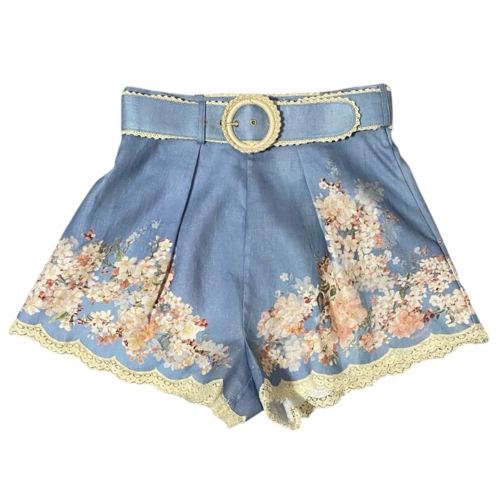 NWT Zimmermann Cascadian Linen Floral Dress Shorts Size AU 2 US 8 - Picture 7 of 10